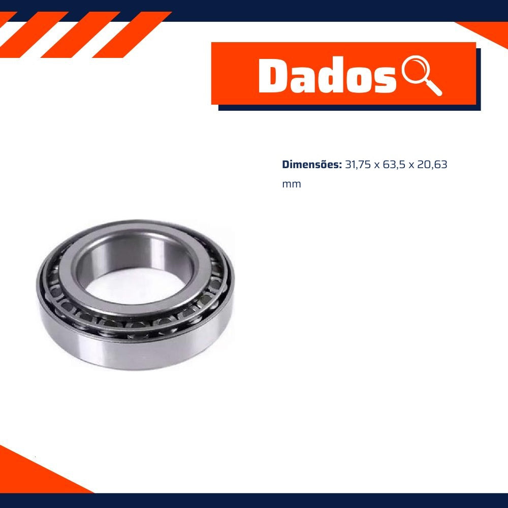 Rolamento 31,75 x 63,5 x 20,63 mm - Cobra Automotiva - 15126/15250X C - (2)