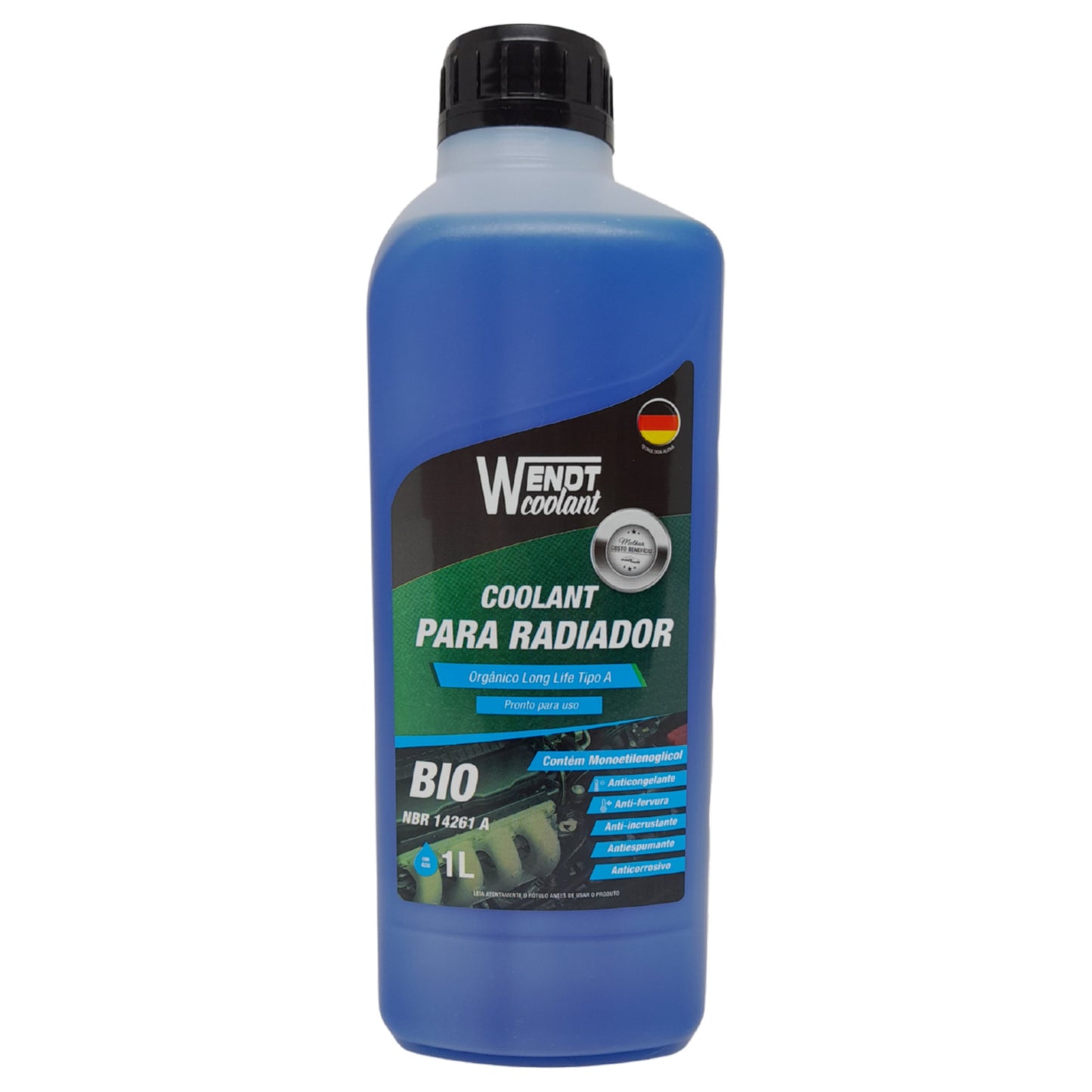 Aditivo Radiador Bio Long Life 1L - Pronto para Uso Orgãnico Azul - Wendt Parts - WNT0103 - (1)