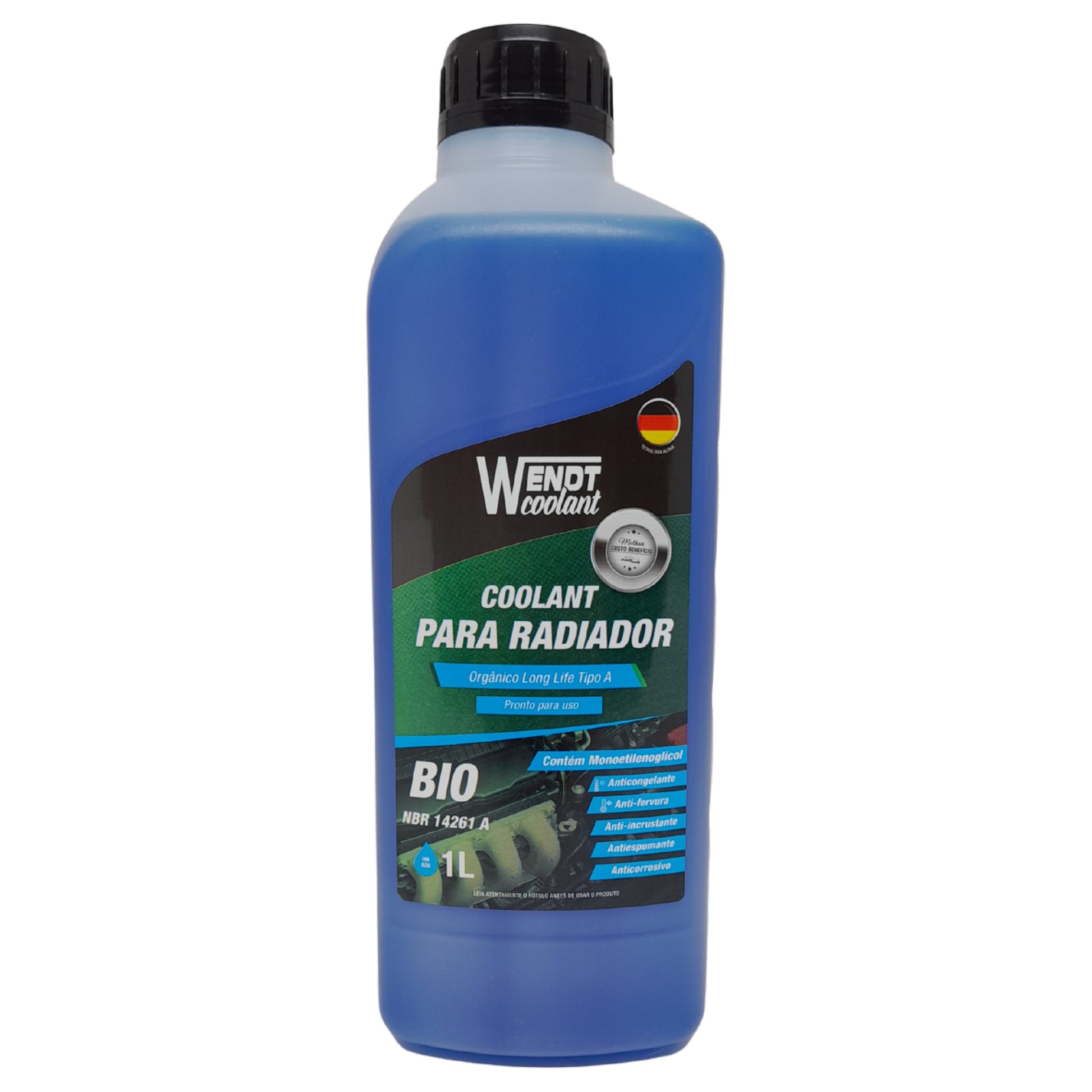 Aditivo Radiador Bio Long Life 1L - Pronto para Uso Orgãnico Azul - Wendt Parts - WNT0103 - (1)