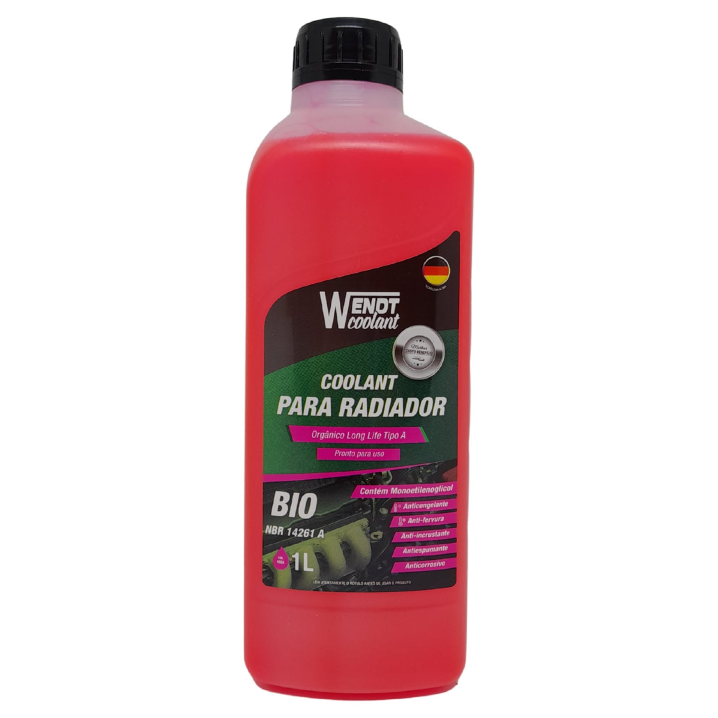 Aditivo Radiador Bio Long Life 1L - Pronto para Uso Orgânico Rosa - Wendt Parts - WNT0101 - (1)