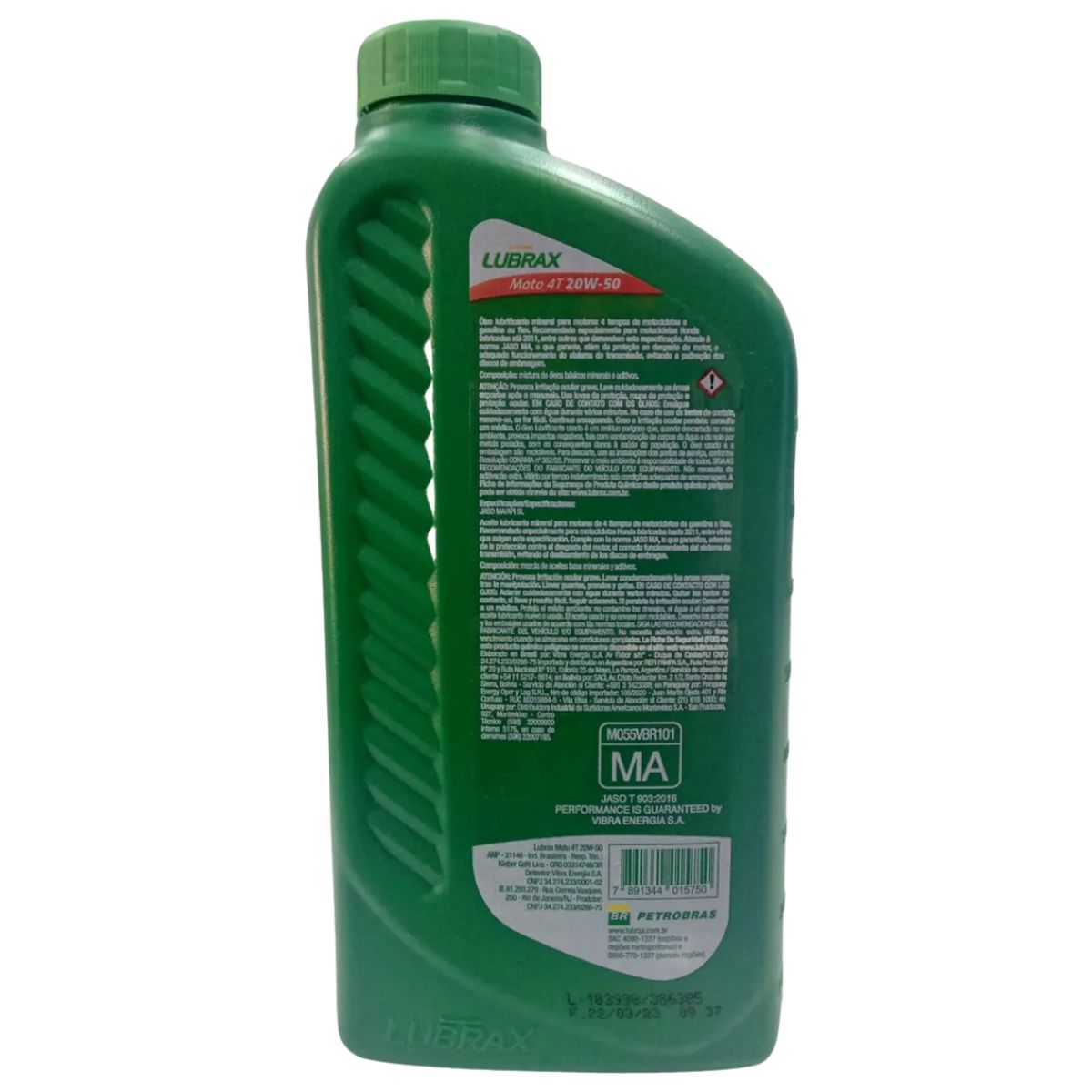 Óleo de Motor 20W50 Moto 4T API SL Mineral 1L Lubrax - (3)