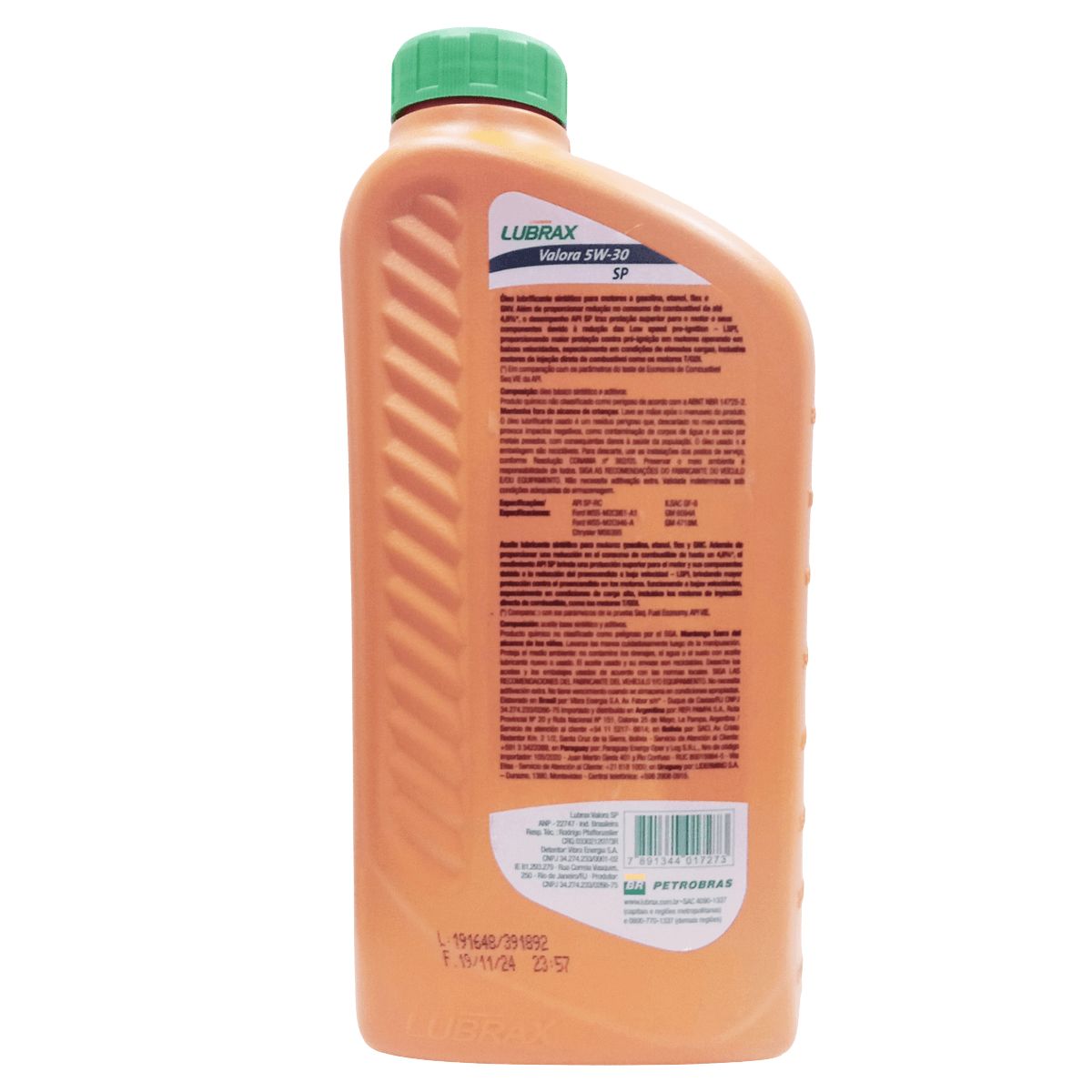 Óleo de Motor 5W30 Valora API SP Sintético 1L Lubrax - (3)