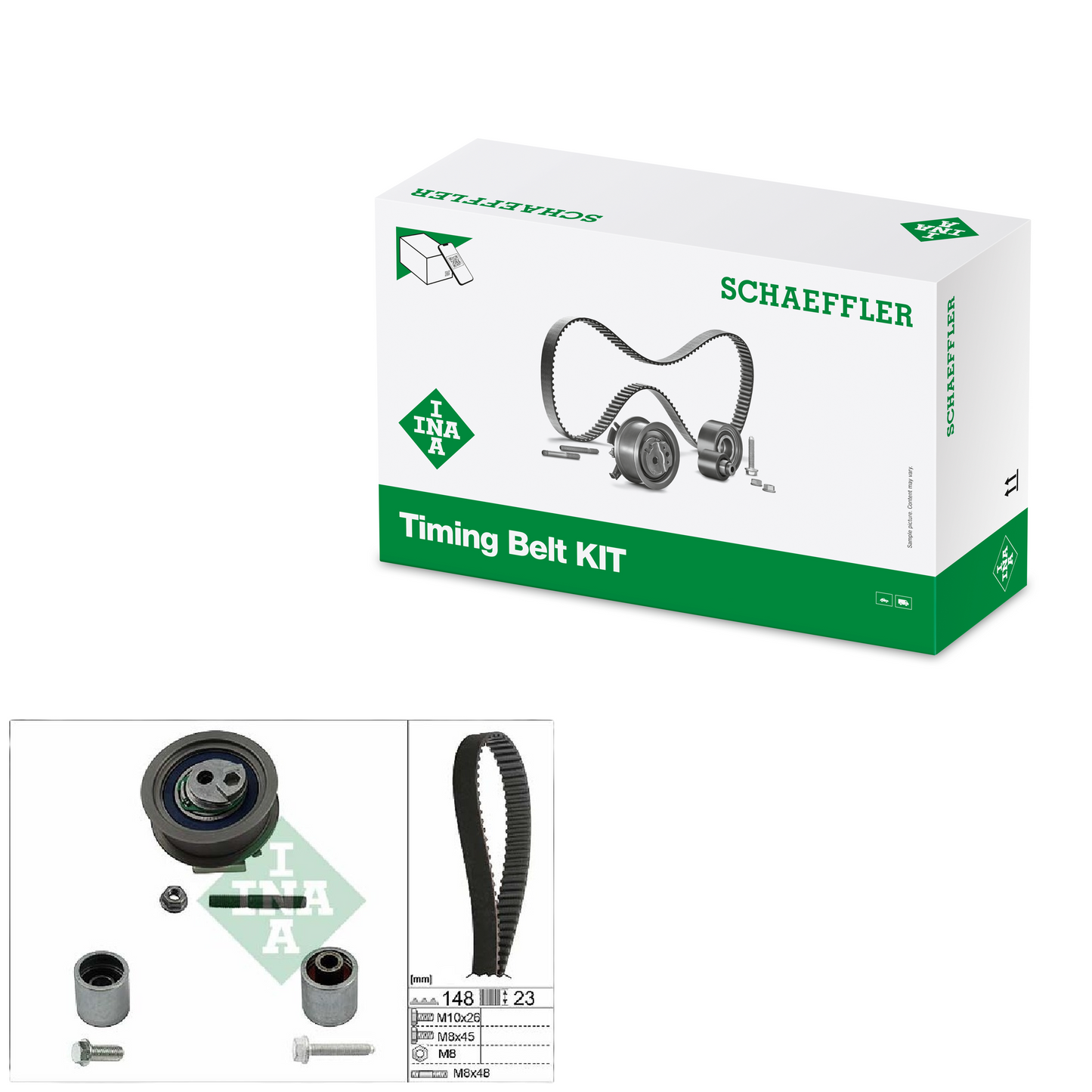Kit Correia Dentada Sincronizadora com Tensor - INA - 530 0445 10 - (1)