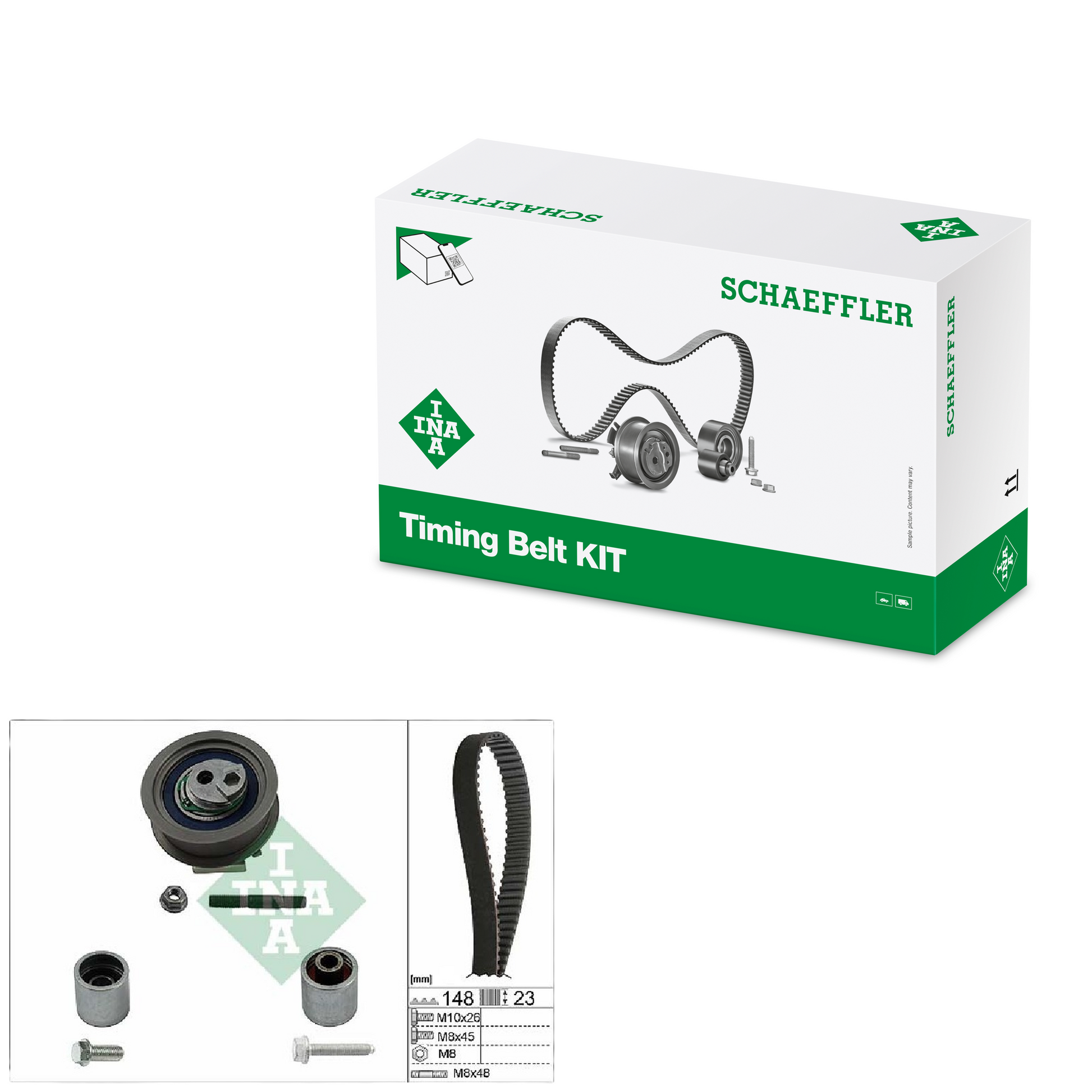 Kit Correia Dentada Sincronizadora com Tensor - INA - 530 0445 10 - (1)