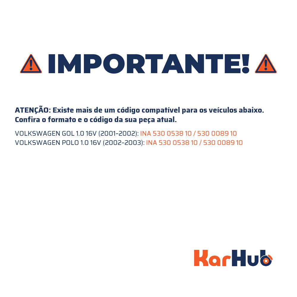 Kit Tensor e Correia para Volkswagen Gol e Polo - INA - 530 0538 10 - (4)