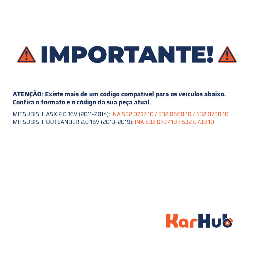 Polia da Correia Dentada para Mitsubishi ASX e Outlander - INA - 532 0737 10 - (4)