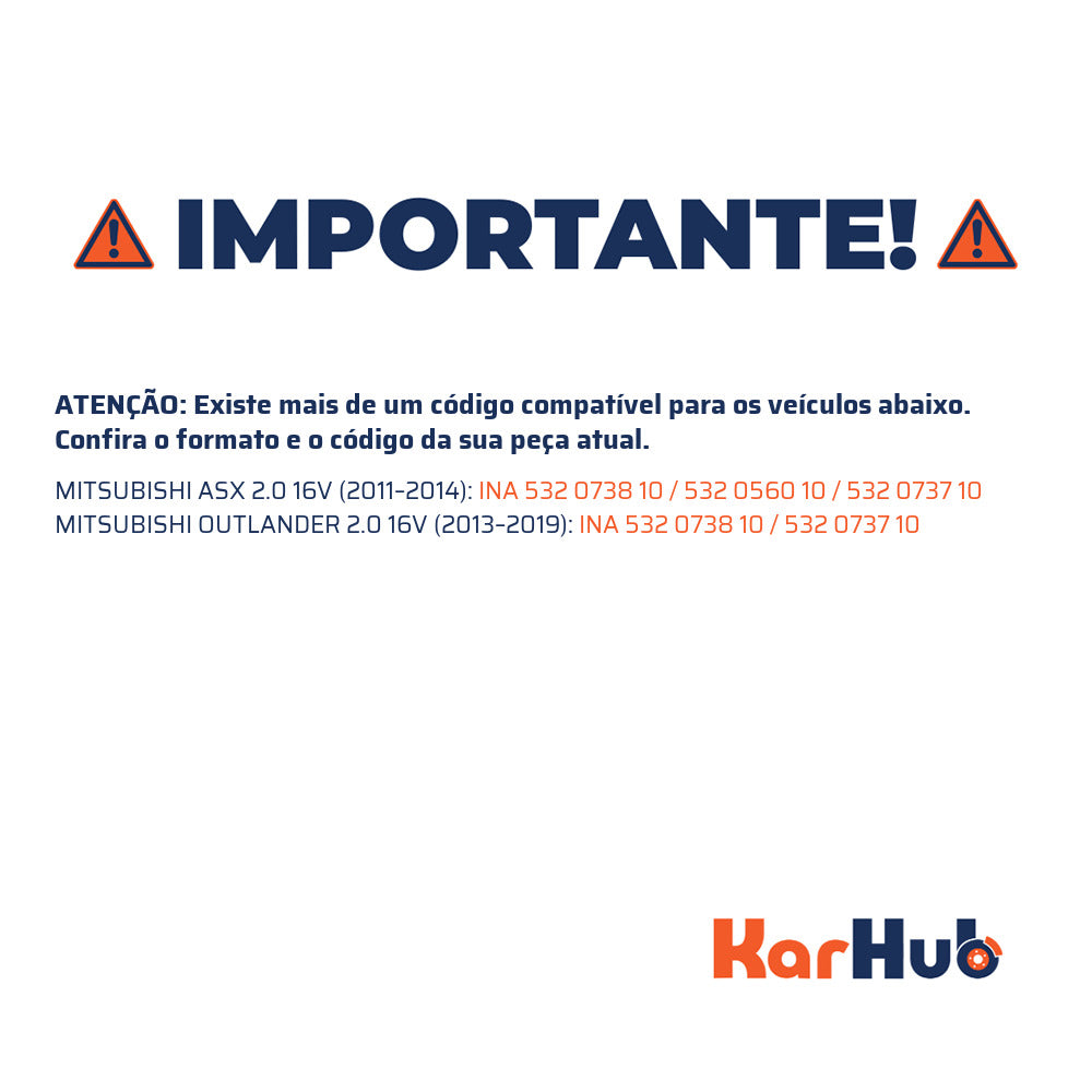 Polia da Correia Dentada para Mitsubishi ASX e Outlander - INA - 532 0738 10 - (4)