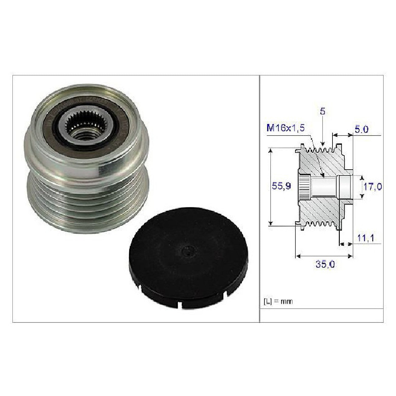 Polia do Alternador - INA - 535 0005 10 - (4)
