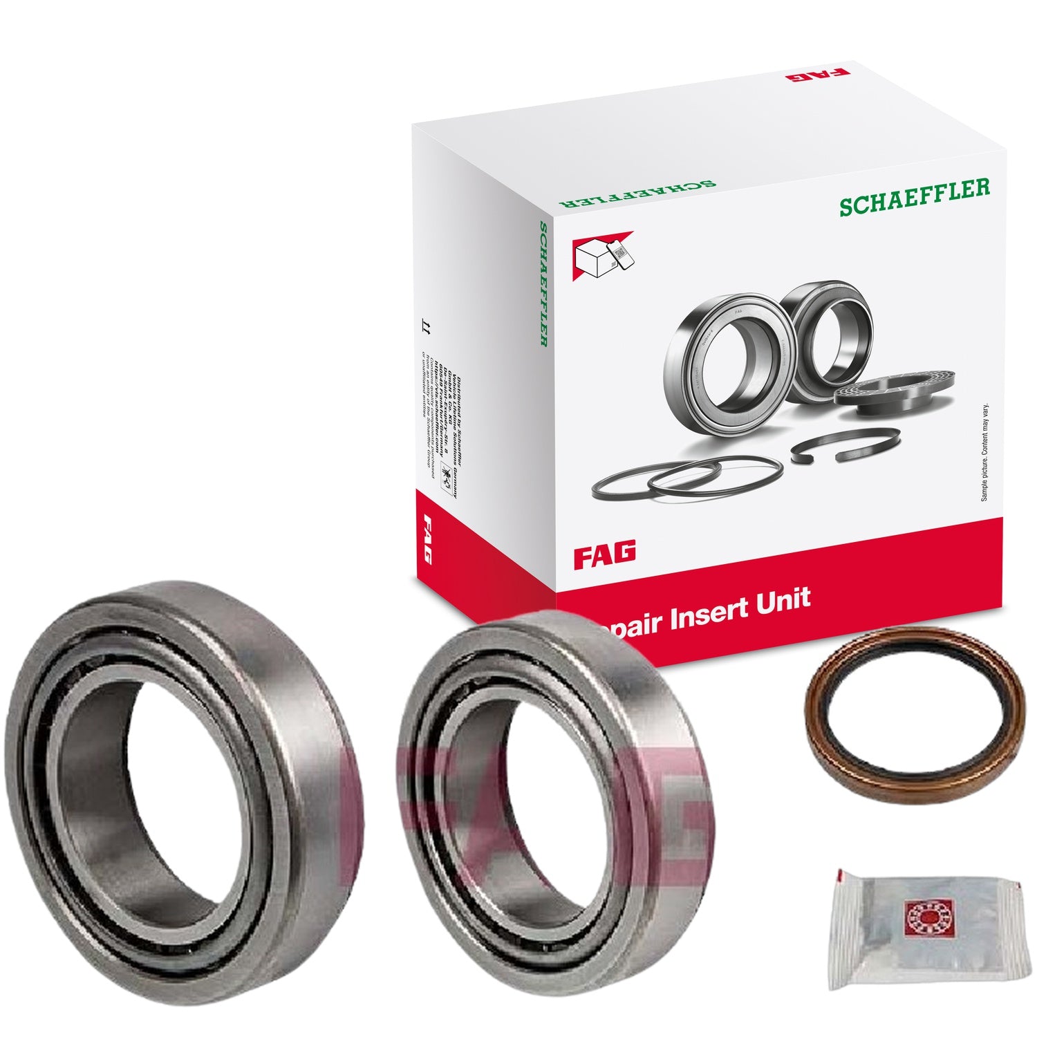 Kit com 2 Rolamentos de Roda Dianteiro Interno e Externo Um Lado para Chevrolet S10 e Trailblazer - FAG - 713 6440 10 - (1)
