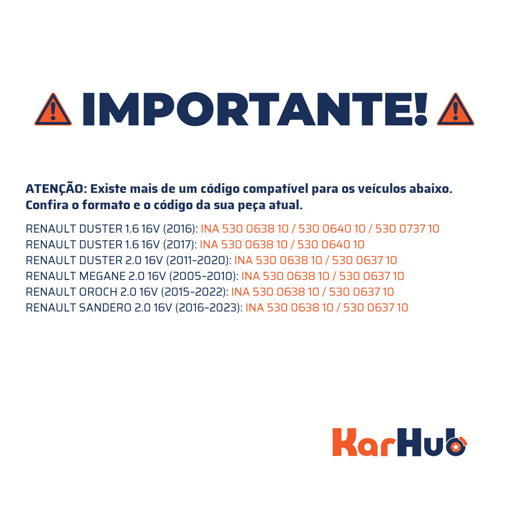 Kit Correia Dentada Sincronizadora com Tensor - INA - 530 0638 10 - (5)