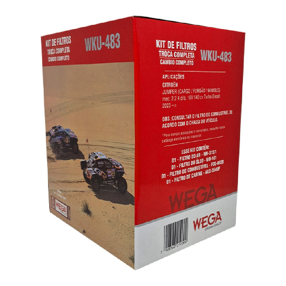 Kit Filtros de Ar Combustível Óleo e Cabine - Wega - WKU-483 - (2)