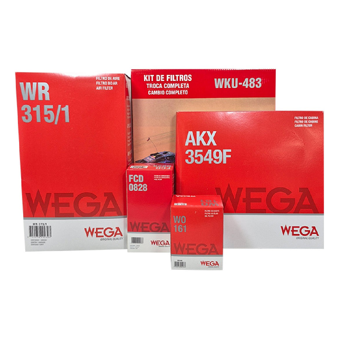 Kit Filtros de Ar Combustível Óleo e Cabine - Wega - WKU-483 - (3)