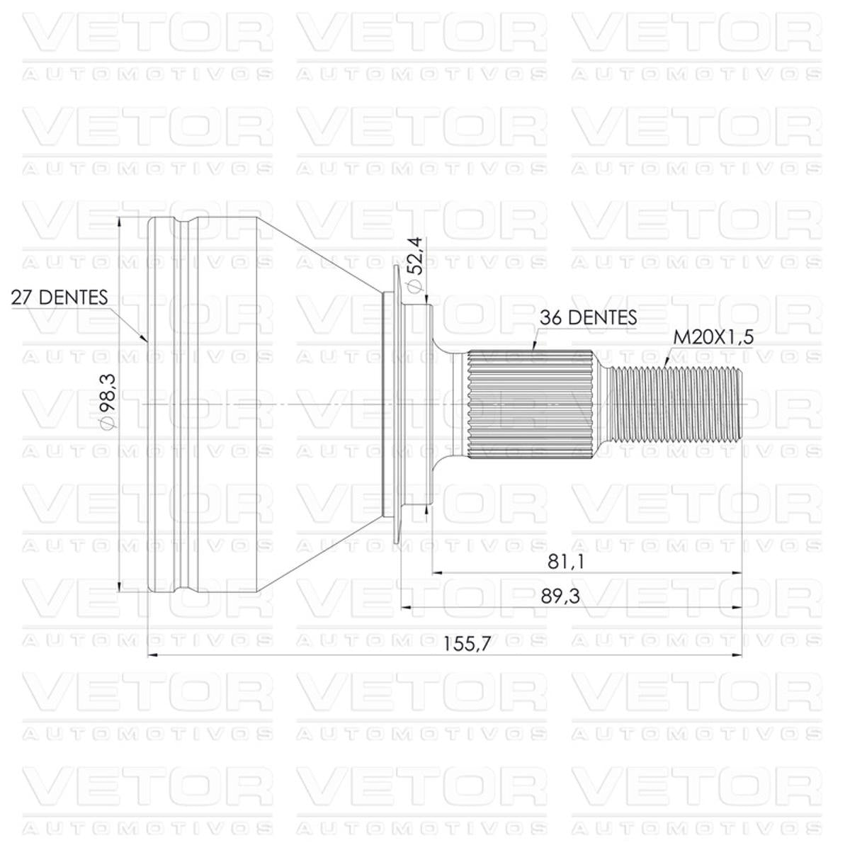 Ponteira Junta Homocinética - Vetor - VT6066 - (7)