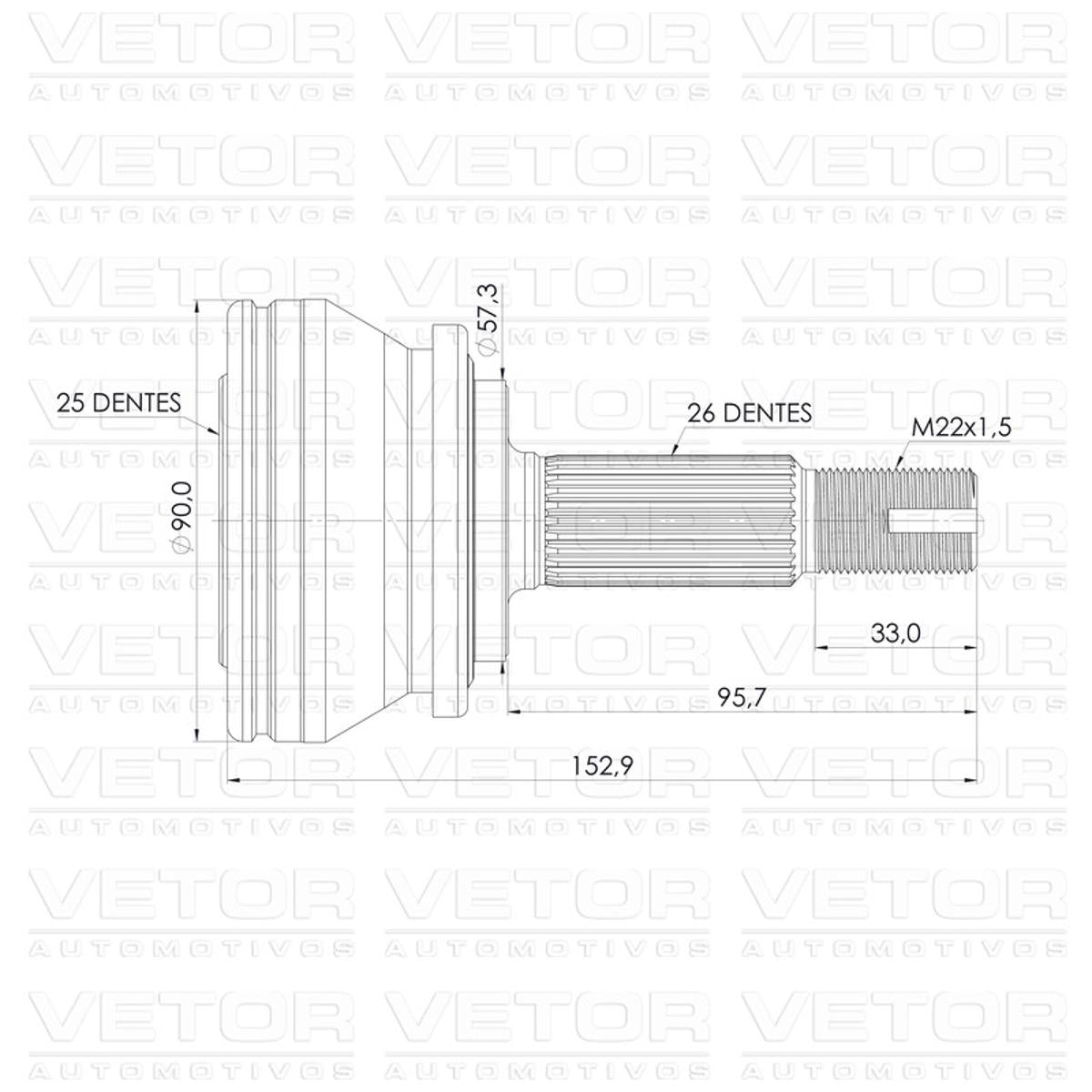 Ponteira Junta Homocinética - Vetor - VT6024 - (4)