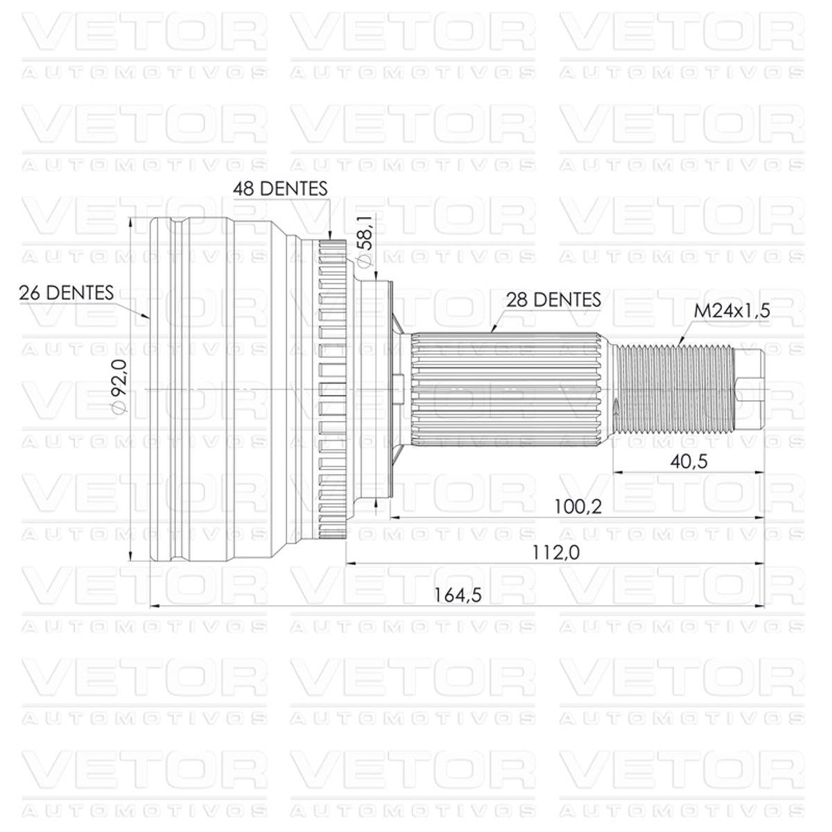 Ponteira Junta Homocinética - Vetor - VT5962 - (3)