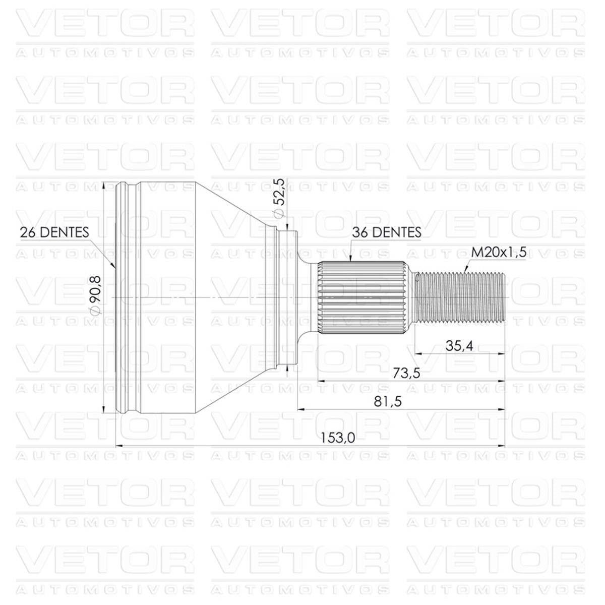 Ponteira Junta Homocinética - Vetor - VT6035 - (4)