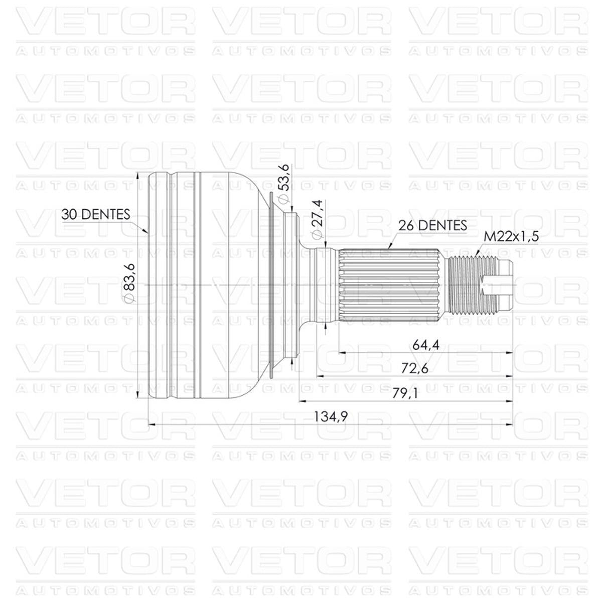 Ponteira Junta Homocinética - Vetor - VT5971 - (1)