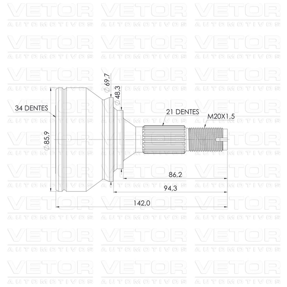 Ponteira Junta Homocinética - Vetor - VT6023 - (4)