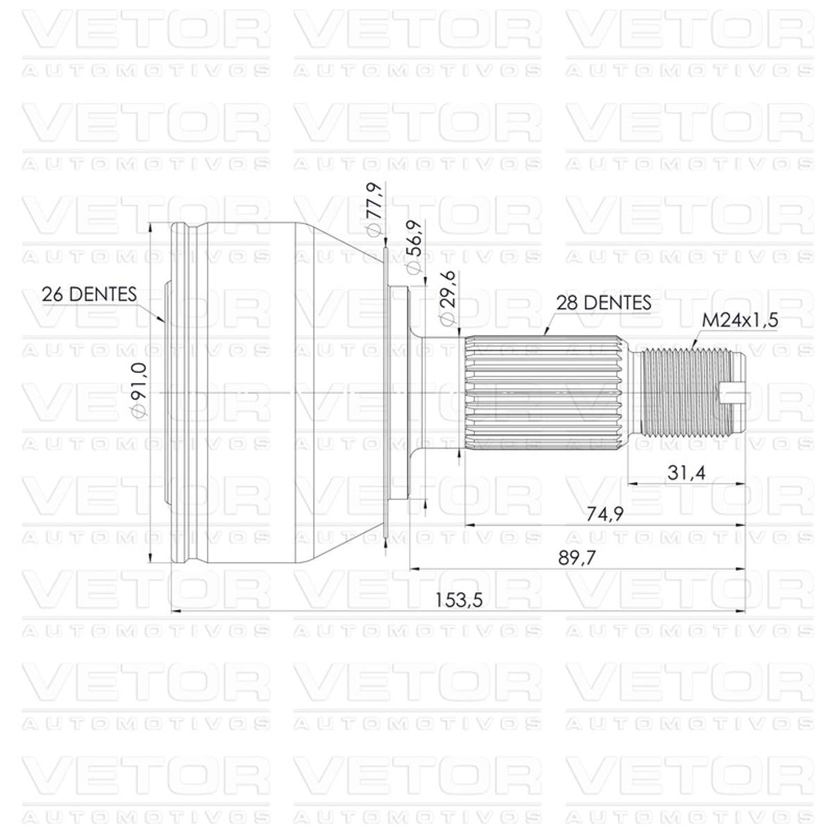 Ponteira Junta Homocinética - Vetor - VT6053 - (4)