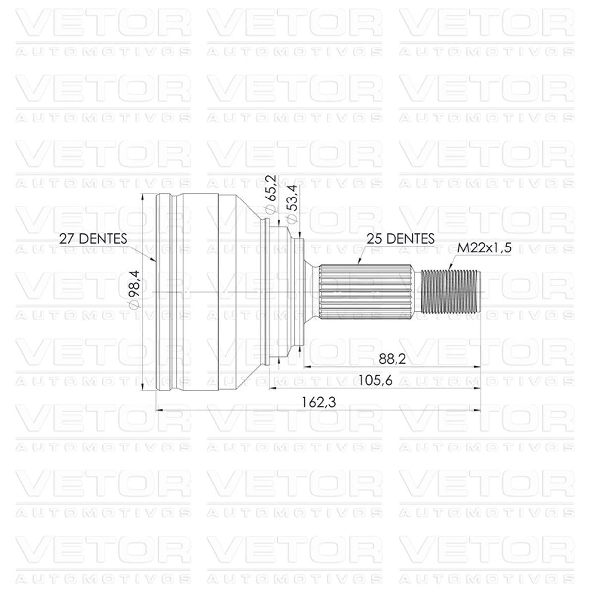 Ponteira Junta Homocinética - Vetor - VT6015 - (4)