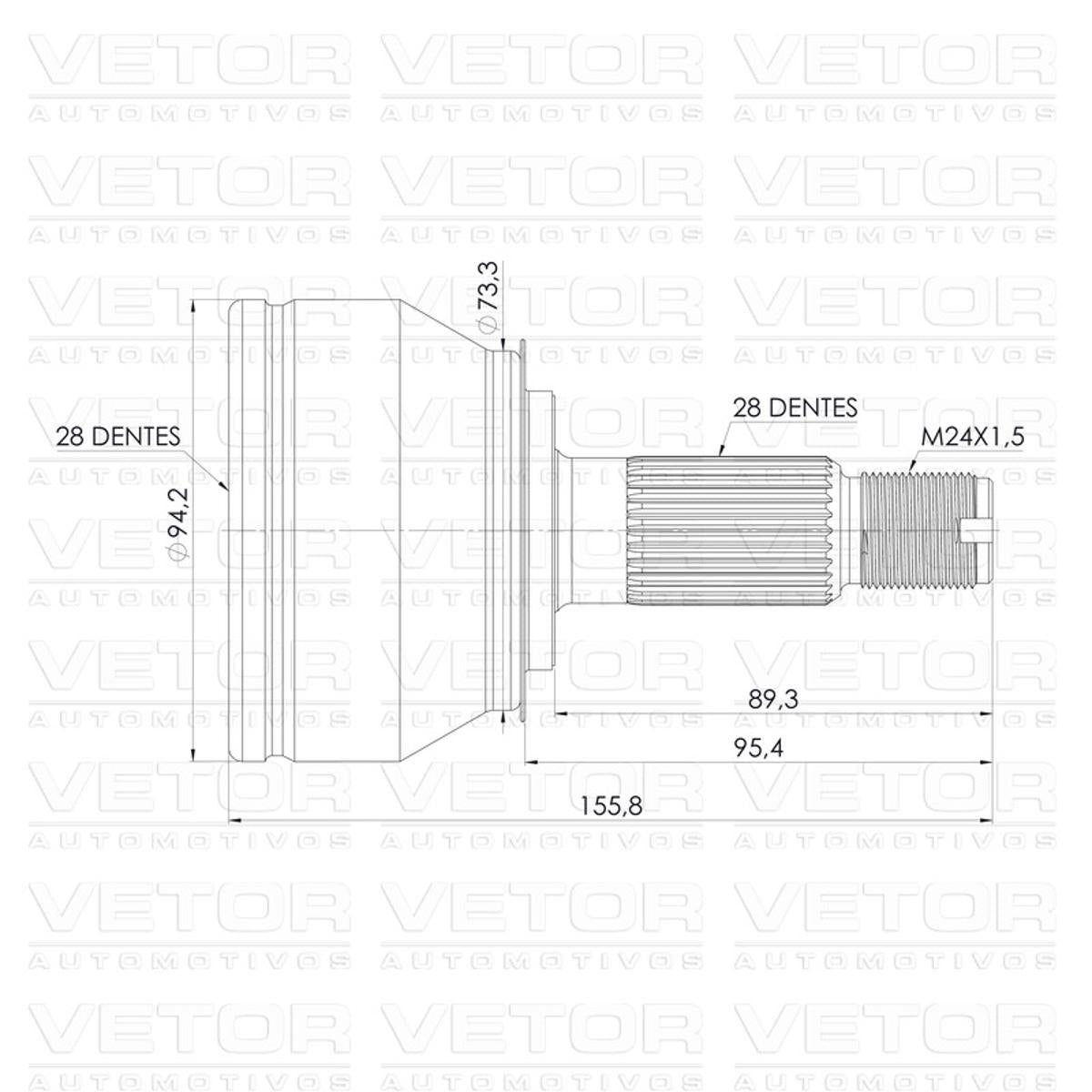 Ponteira Junta Homocinética - Vetor - VT6049 - (4)