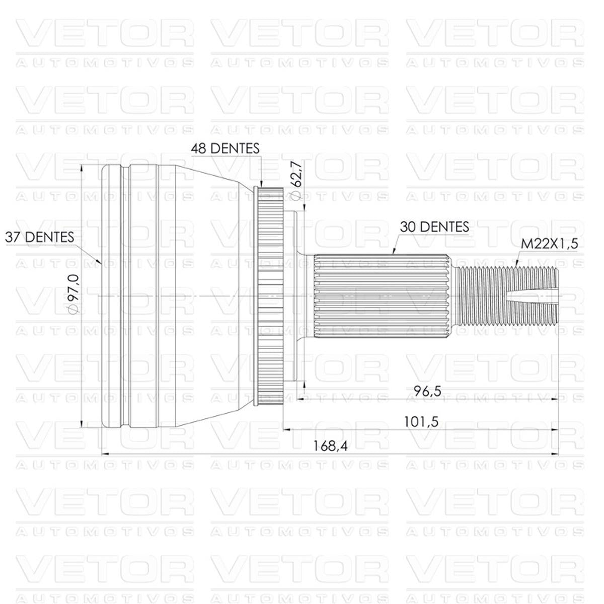 Ponteira Junta Homocinética - Vetor - VT6062 - (4)