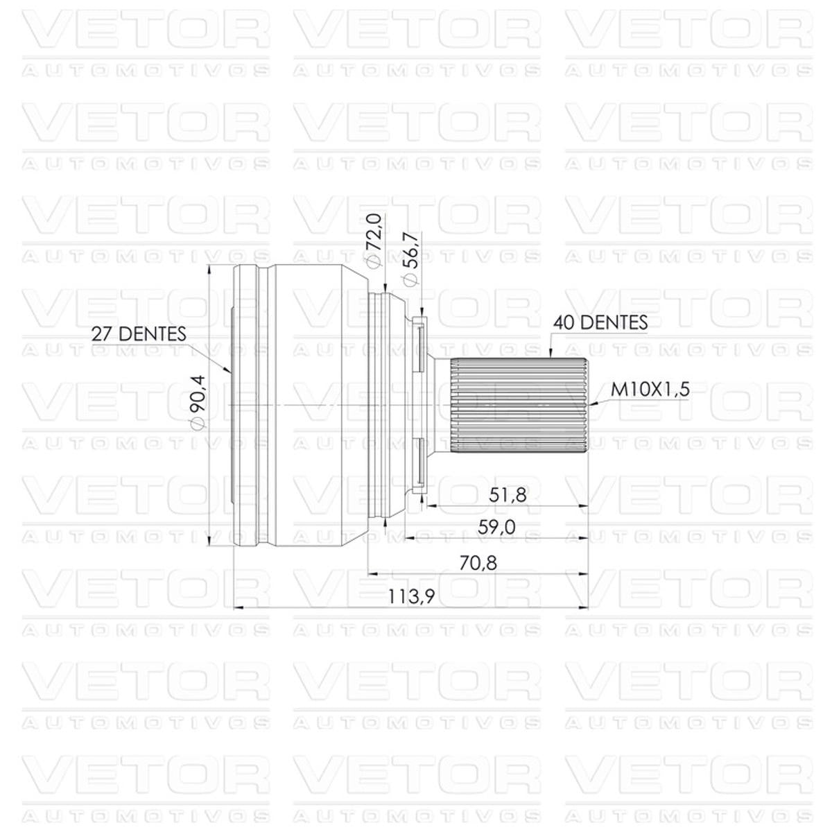 Ponteira Junta Homocinética - Vetor - VT6027 - (5)