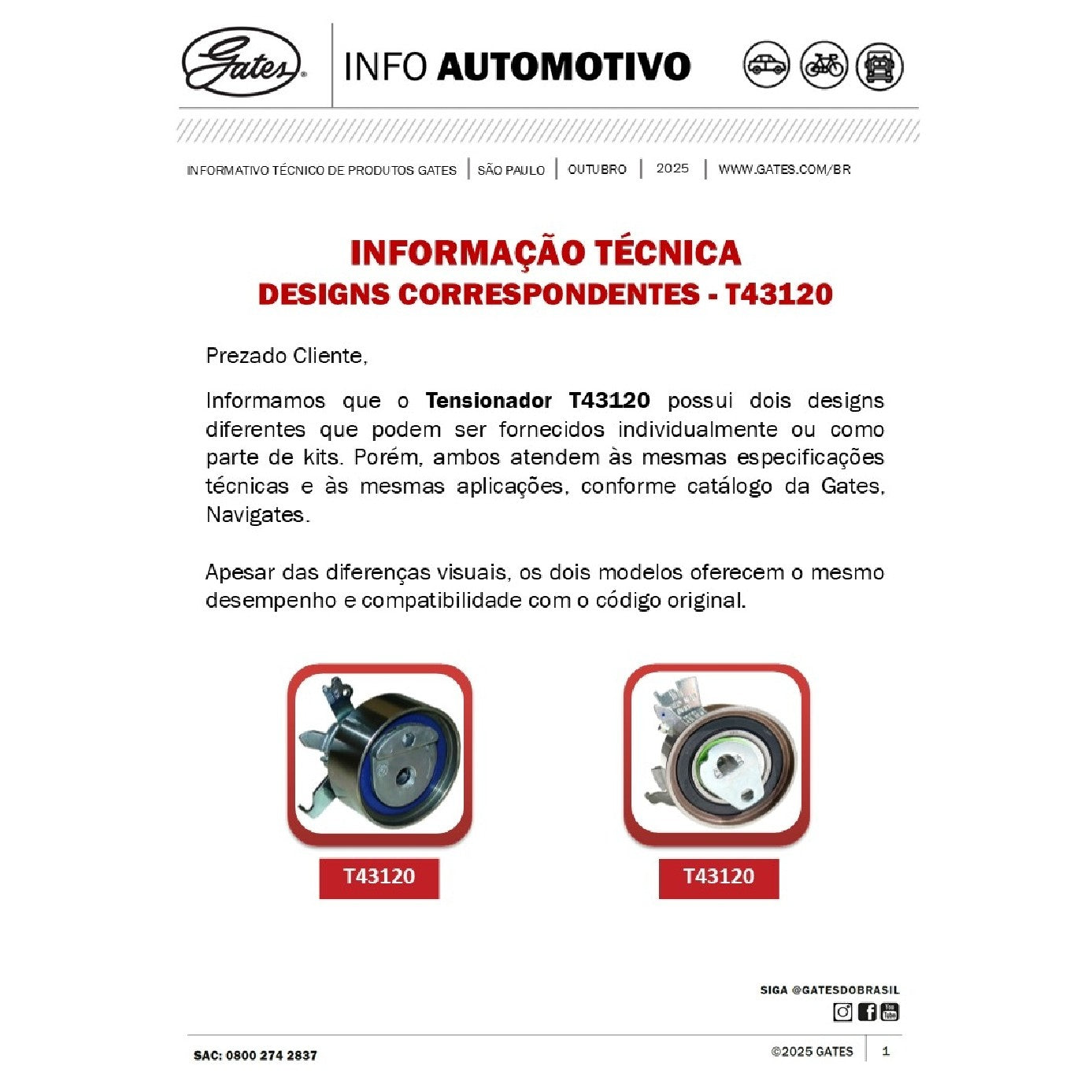 Tensionador da Correia Dentada  - Gates - T43120 - (5)