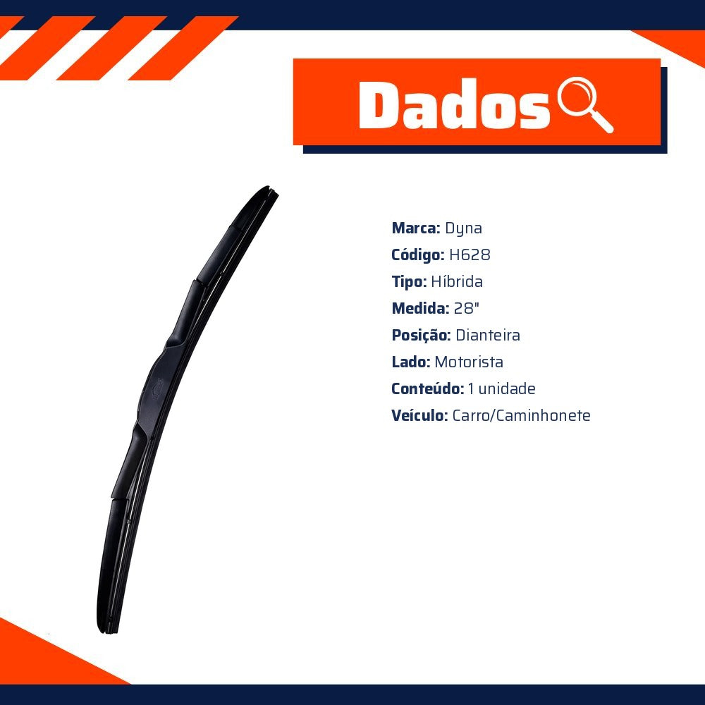 Palheta Limpador Híbrida 28" - Dyna - H628 - (3)