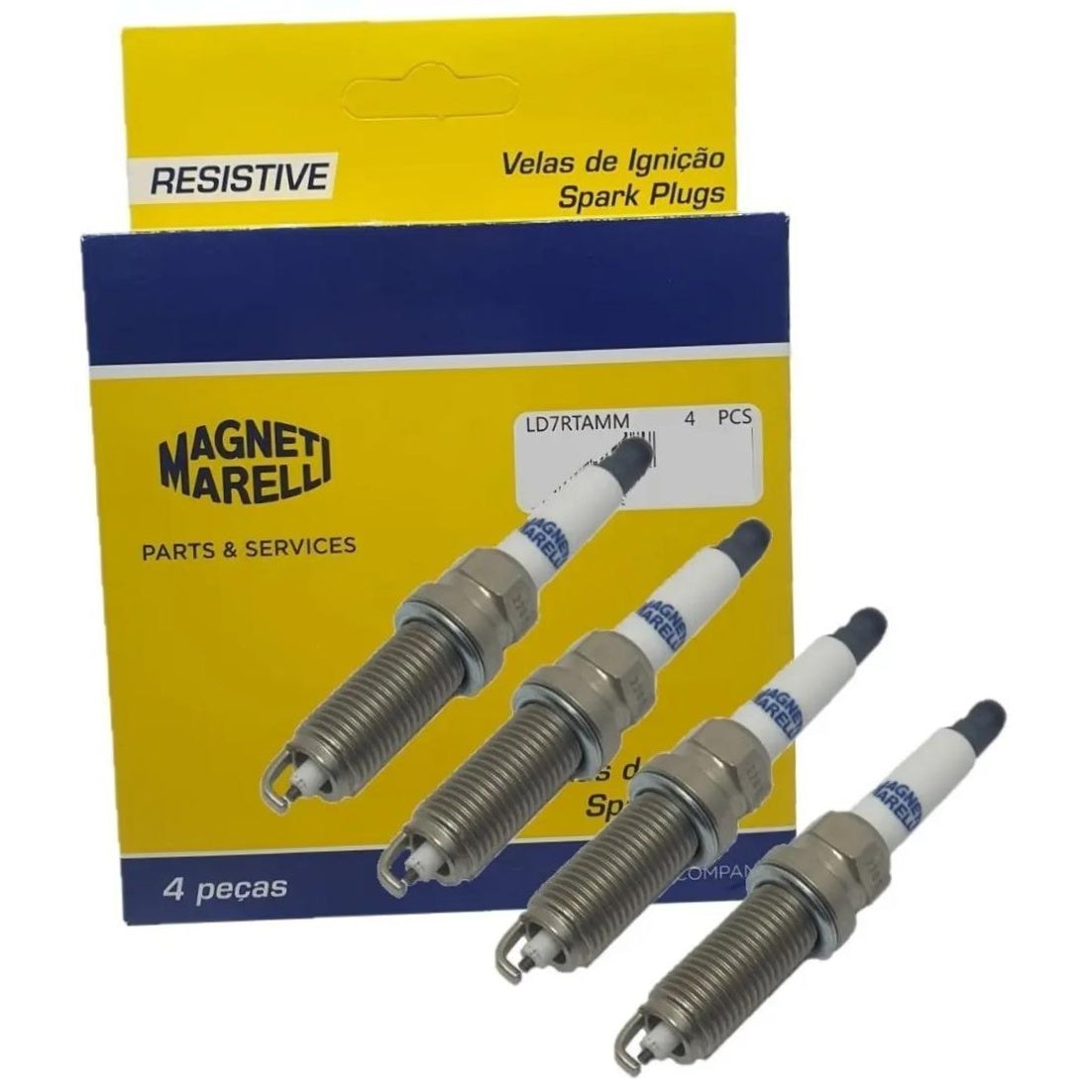 Kit 4 Vela Ignição e Cabo - Magneti Marelli - CVMR1602 / LD7RTAMM - (6)