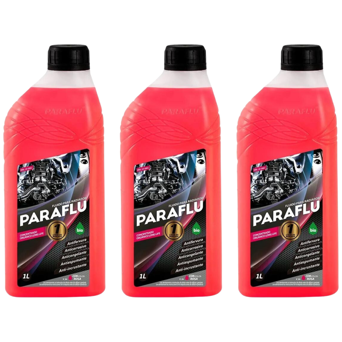 Aditivo 3L Concentrado Radiador Rosa Paraflu Bio Orgânico - (1)