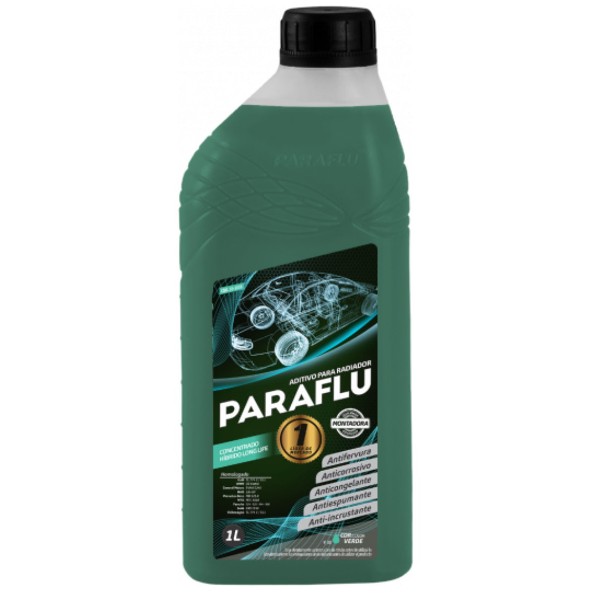 Aditivo para Radiador Verde Escuro Montadora Híbrido Concentrado 1 Litro - Paraflu - 10-3055 - (1)