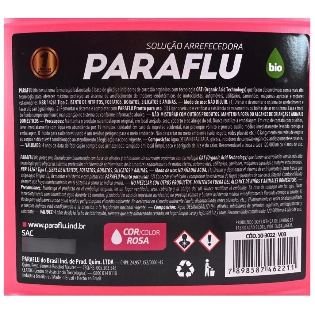 Aditivo para Radiador Rosa Bio Orgânico Pronto para Uso 5 Litros - Paraflu - 10-3022 - (3)