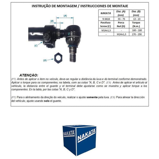 Barra Lateral Dianteira Direita - Nakata - N 6616 - (1)