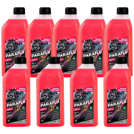 Kit 9 Litros Aditivo Radiador Pronto Para Uso Paraflu Bio Orgânico Rosa - (1)