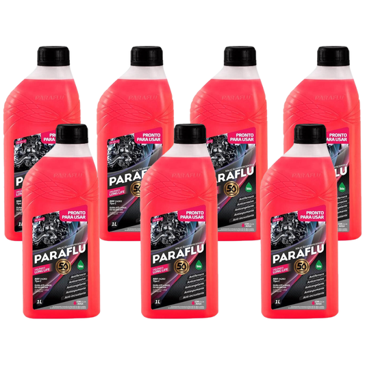 Kit 7 Litros Aditivo Radiador Pronto Para Uso Paraflu Bio Orgânico Rosa - (1)