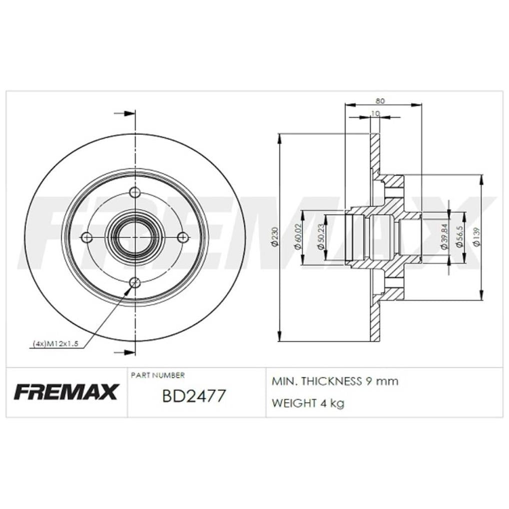 Disco de Freio Sólido Traseiro 1 Unidade - Fremax - BD2477 - (2)