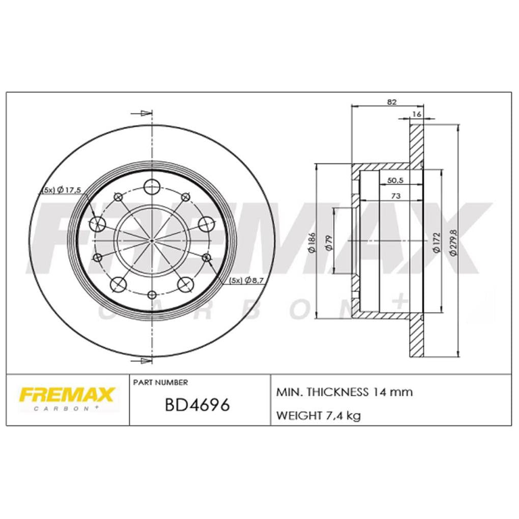 Par Disco de Freio Traseiro - Fremax - BD4696 - (2)