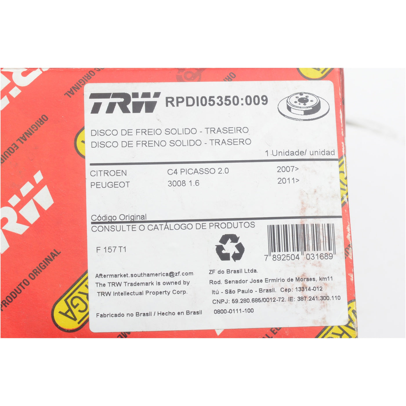 Par Disco de Freio Traseiro - TRW - RPDI05350 - (8)