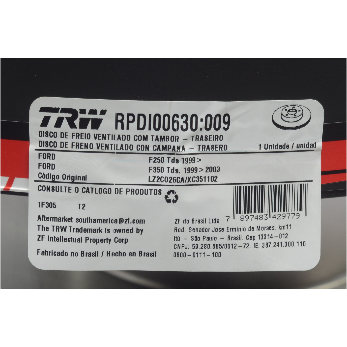 Par Disco de Freio Ventilado Traseiro - TRW - RPDI00630 - (5)