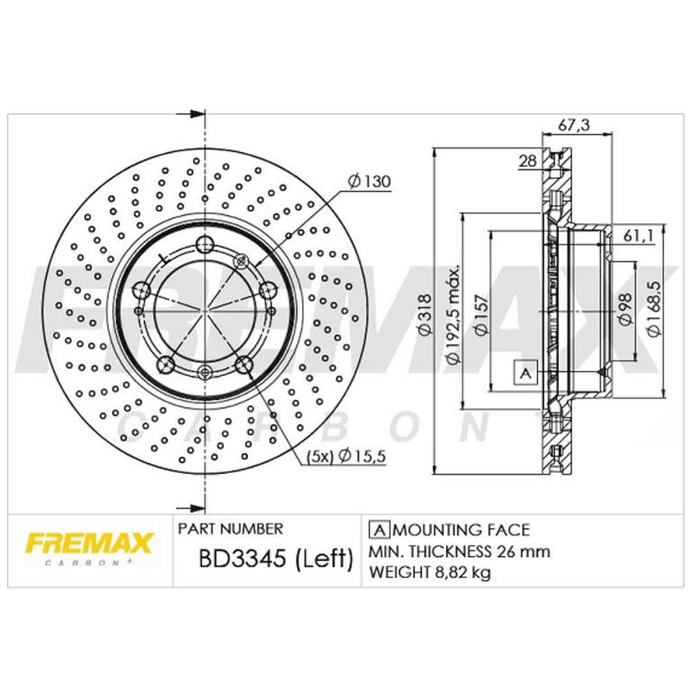 Disco de Freio Ventilado Dianteiro 1 Unidade - Fremax - BD3345 - (2)