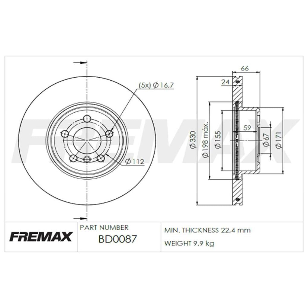 Disco de Freio Ventilado Dianteiro 1 Unidade - Fremax - BD0087 - (2)