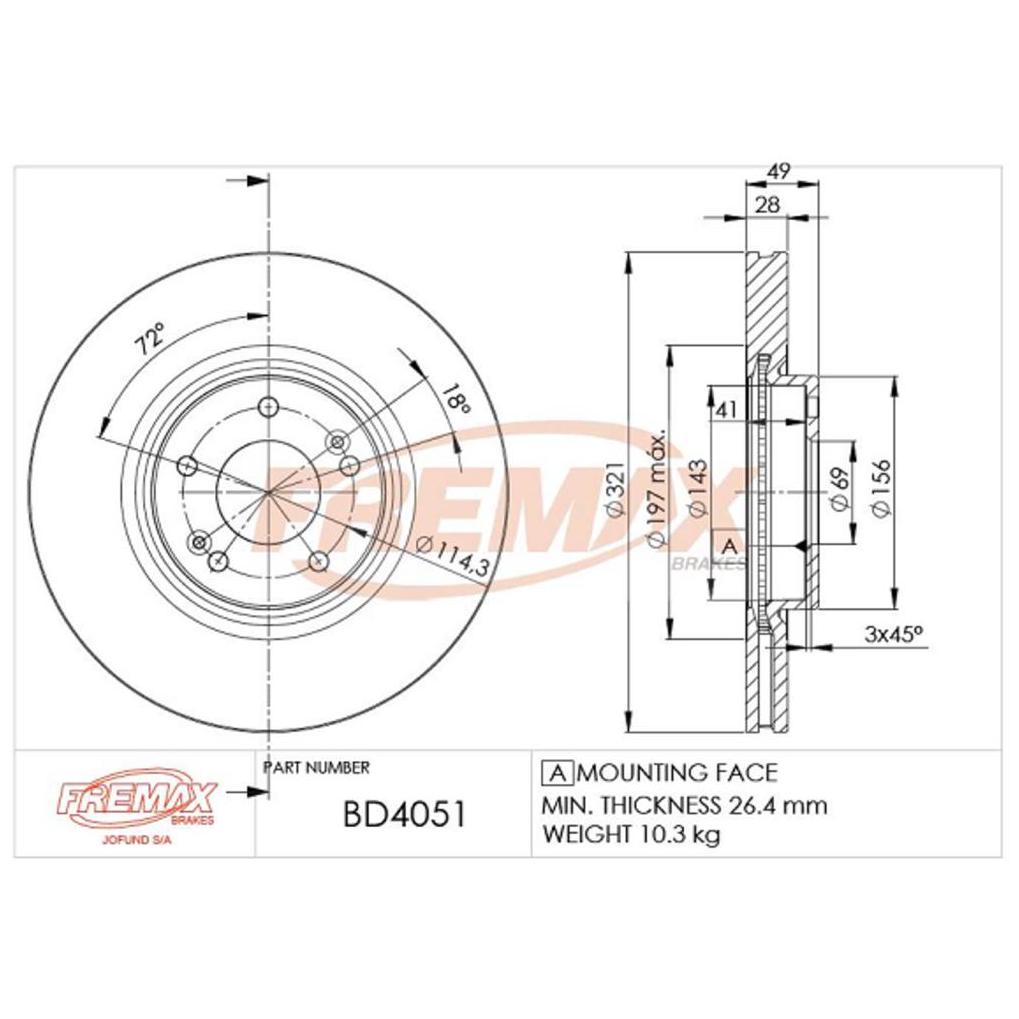 Par Disco de Freio Dianteiro - Fremax - BD4051 - (4)