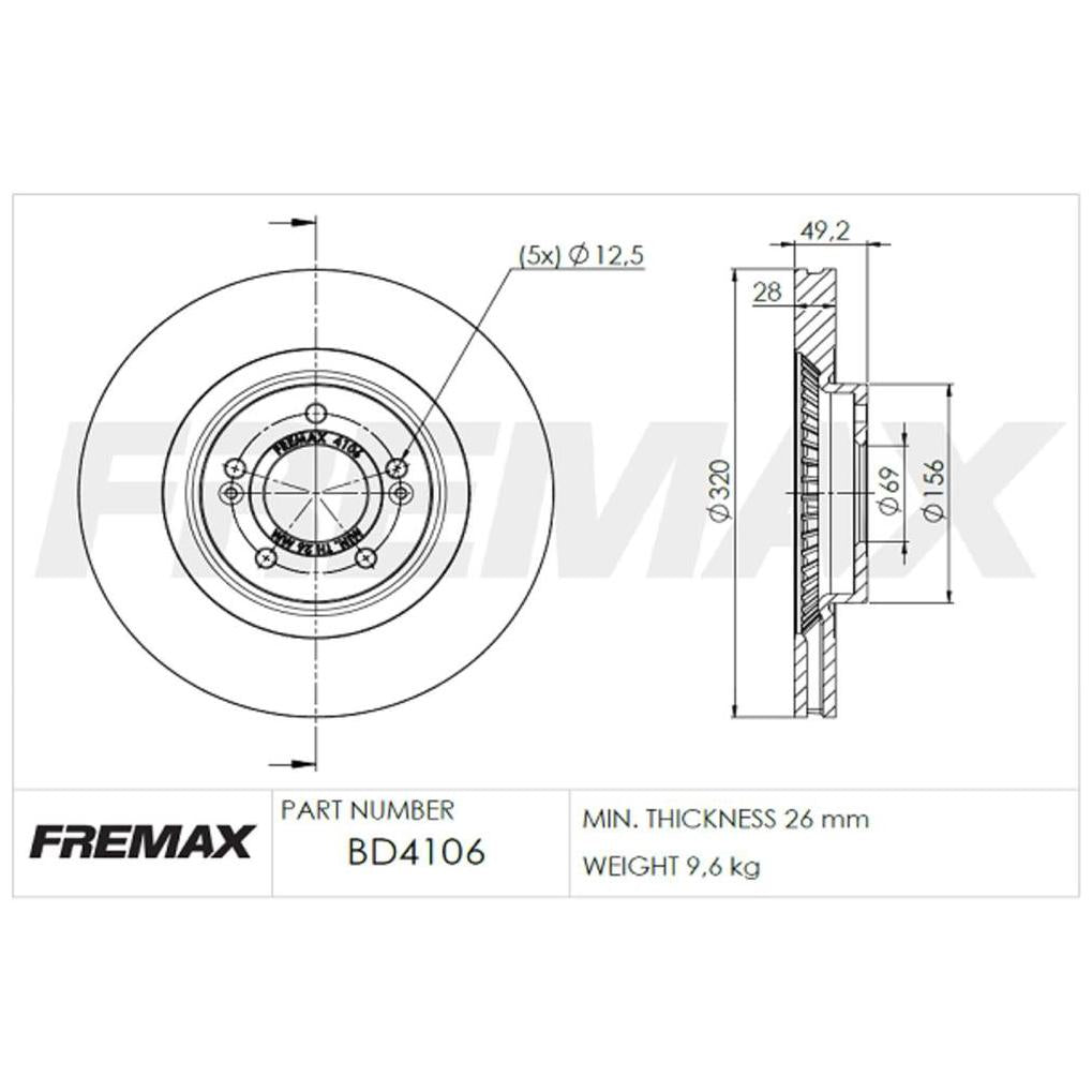 Par Disco de Freio Dianteiro - Fremax - BD4106 - (4)