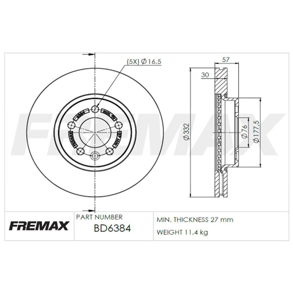 Par Disco de Freio Dianteiro - Fremax - BD6384 - (4)