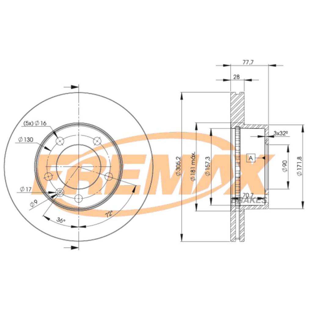 Par Disco de Freio Dianteiro - Fremax - BD6848 - (4)