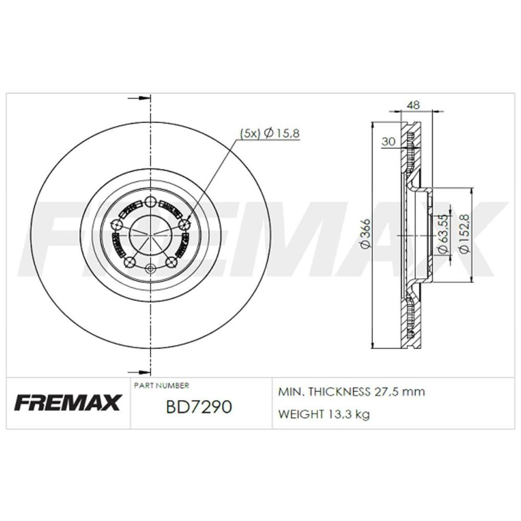 Disco de Freio Dianteiro 1 Unidade - Fremax - BD7290 - (2)