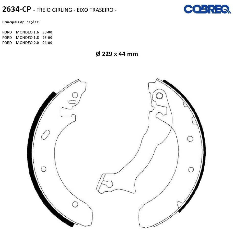 Jogo de Sapatas de Freio - Cobreq - 2634CP - (2)