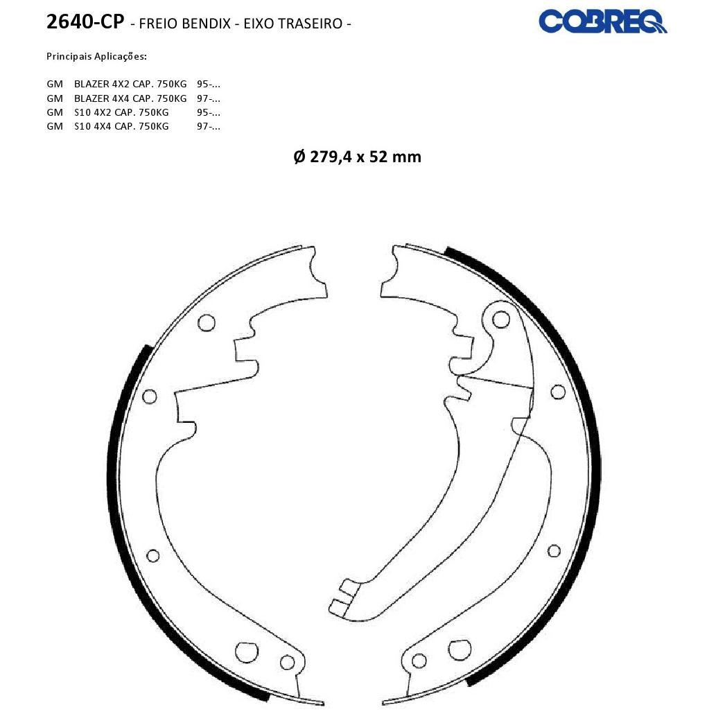 Jogo de Sapatas de Freio - Cobreq - 2640CP - (2)