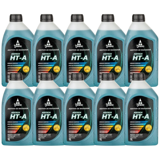 Kit 10 Litros Aditivo Radiador Pronto Para Uso Tirreno Ht-a Híbrido Asiático Azul - (1)